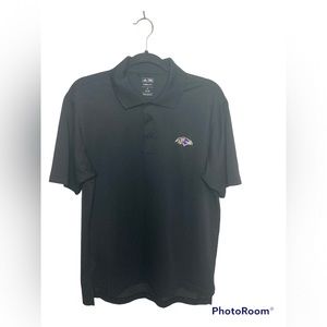 Baltimore Ravens Adidas black shirt sleeve polo shirt. Medium